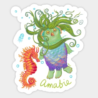 Amabie Yokai to Protect You Sticker